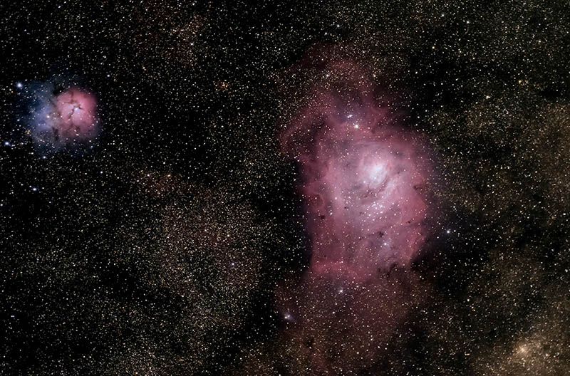 Lagoon and Trifid Nebulas